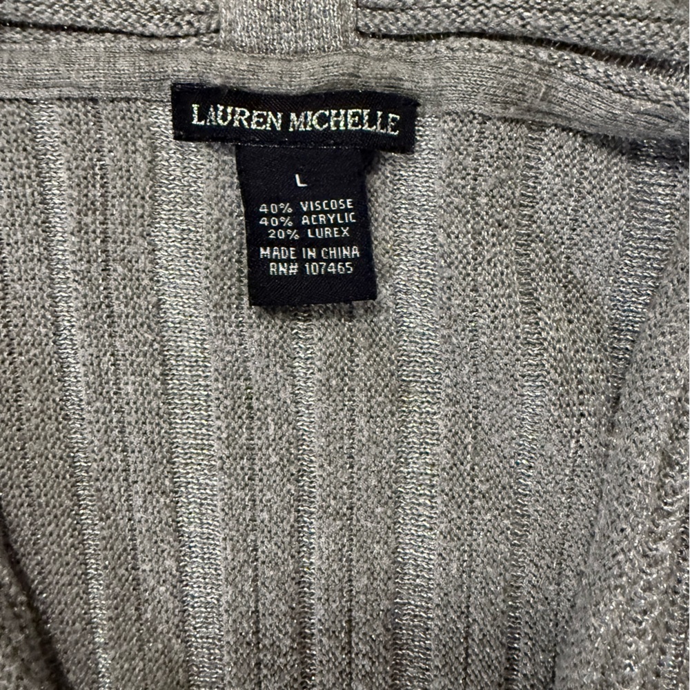 Lauren Michelle Shimmering Silver Cardigan - Picture 3 of 3